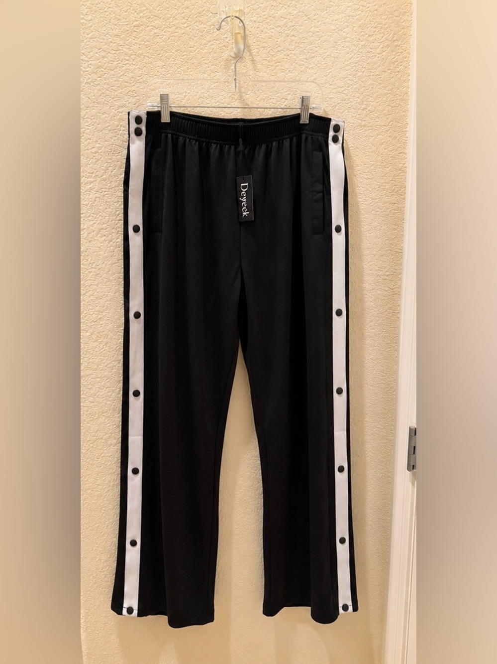 Deyeek Tear Away Snap Button Pants XXL NWT Black Post Surgery Basketball - Picture 3 of 7